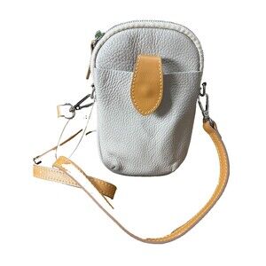 DIVINA FIRENZE ITALY Leather Women’s Crossbody Small Handbag Purse Beige